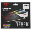 Оперативная память Patriot Viper Venom, DDR5, 64Gb (2x32Gb), 5200MHz, CL40, DIMM, с радиаторами, RGb, черный