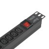 Блок розеток горизонтальный ExeGate ServerPro PDU-19H001 Al-10С13-C14-SW, 1U, Алюминий, 10 IEC 320 C13, С14, выкл. с подсветкой, черный