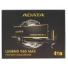 Накопитель SSD  ADATA LEGEND 960 MAX, 4Tb, M.2 2280, PCIe 4.0 x4, NVMe, R/W 7400/6800, с радиатором